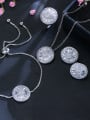 thumb Luxury AAA Zircon Round Necklace Earrings Bracelet ring 4 Piece jewelry set 0