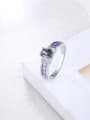 thumb Fashion Purple Oval Shaped Glass Stone Ring 2