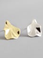 thumb Sterling silver irregular bump surface geometry stud earrings 3