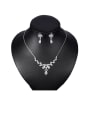 thumb Copper With Platinum Plated Delicate Flower  Earrings And Necklaces 2 Piece Jewelry Set 0