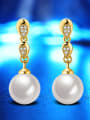 thumb Fashion Shell Pearls Zircons Drop Earrings 3