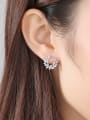 thumb Copper With White Gold Plated Delicate Leaf Stud Earrings 1