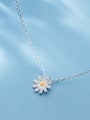 thumb S925 Silver  With Platinum Plated Simplistic Flower Necklaces 0