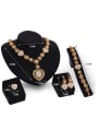 thumb Alloy Imitation-gold Plated Classical style Rhinestones Heart-shaped Hollow Four Pieces Jewelry Set 2