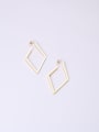 thumb Titanium With Gold Plated Simplistic Hollow Geometric Drop Earrings 2