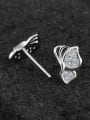 thumb Exquisite Tiny Butterfly Cubic Zirconias 925 Silver Stud Earrings 1