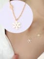 thumb Titanium With Gold Plated Simplistic Snowflake Necklaces 1