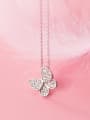 thumb 925 Sterling Silver With Platinum Plated Simplistic Butterfly Necklaces 3