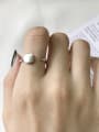 thumb Sterling Silver geometric round bean free size ring 1