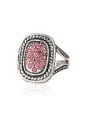 thumb Retro style Cubic rhinestones Antique Silver Plated Alloy Ring 3