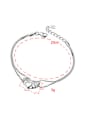 thumb Fashion Hollow Heart Copper Silver Plated Bracelet 3