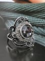 thumb Retro style Grey Glass Stone Crystals Alloy Ring 2