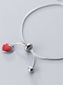 thumb 925 Sterling Silver With Platinum Plated Cute Heart Bracelets 1