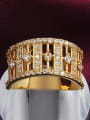 thumb Unisex 18K Gold Plated Geometric Shaped Zircon Ring 1