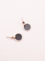 thumb Titanium With Rose Gold Plated Simplistic Round Stud Earrings 1
