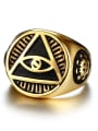 thumb Exquisite Gold Plated Eye Shaped Titanium Ring 1