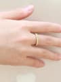 thumb Fashion Rhinestones Polish Gold Plated Lovers Ring 1