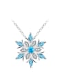 thumb Exquisite Blue Snowflake Shaped Women Necklace 0
