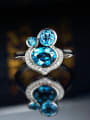 thumb Platinum Plated Aquamarine Gemstones Ring 1