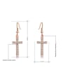 thumb Exquisite Rose Gold Plated Cross Shaped Austria Crystal Two Pieces Jewelry Set 2