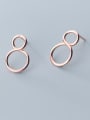 thumb 925 Sterling Silver With Silver Plated Simplistic Number 8 Stud Earrings 2