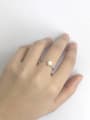thumb Simple White Freshwater Pearl Silver Opening Ring 1