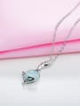 thumb Women Elegant Light Blue Opal Stone Necklace 2