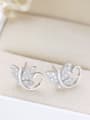 thumb Small Creative Butterfly Silver Stud Earrings 1