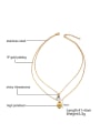 thumb Elegant Locket Shaped Gold Plated Rhinestone Titanium Necklace 1
