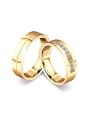 thumb 18K Gold Plated Rhinestones Lovers band ring 0