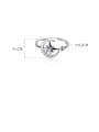 thumb 925 Sterling Silver With Rhinestone Cute Moon Star Free Size Rings 3