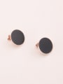 thumb Black Glue Simple Stud Earrings 0