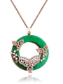 thumb Copper inlaid AAA zircon fashion Chinese style imitation jade atmosphere necklace 0