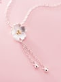 thumb 925 Sterling Silver With Platinum Plated Romantic Flower Necklaces 0