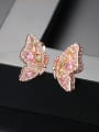 thumb Copper With Cubic Zirconia Romantic Butterfly Friendship Earrings 0