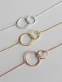 thumb Sterling silver fashion personality simple glossy double circle necklace 0