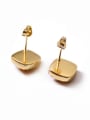 thumb Simple Natural Crystal Gold Plated Stud Earrings 2