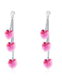 thumb Fashion Heart-shaped austrian Crystals Alloy Drop Earrings 2