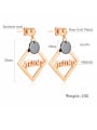 thumb Stainless Steel With Rose Gold Plated Personality Geometric With friend word Stud Earrings 2