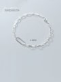 thumb 925 Sterling Silver With Platinum Plated Simplistic Hollow Geometric Bracelets 2