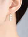 thumb Sterling Silver Plated 18K Gold Natural Freshwater Pearl Earrings 1