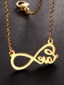 thumb Temperament Gold Plated Figure Eight Shaped Titanium Necklace 2
