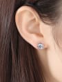 thumb Sterling silver with 3A zircon minimalist round earring 1