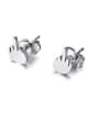 thumb Stainless Steel With Smooth Simplistic Irregular Stud Earrings 3