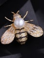 thumb Copper With  Cubic Zirconia Cute Insect honeybee Brooches 2