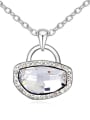 thumb Simple Shiny austrian Crystals-covered Lock Pendant Alloy Necklace 1
