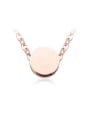 thumb 18K Rose Gold Titanium Stainless Steel Round-shaped Necklace 0