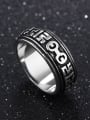 thumb Punk style Black Titanium Men Ring 2