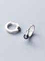 thumb 925 Sterling Silver With Platinum Plated Simplistic Round Clip On Earrings 0
