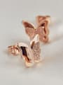 thumb Fashion Butterfly Rose Gold Plated Stud Earrings 1